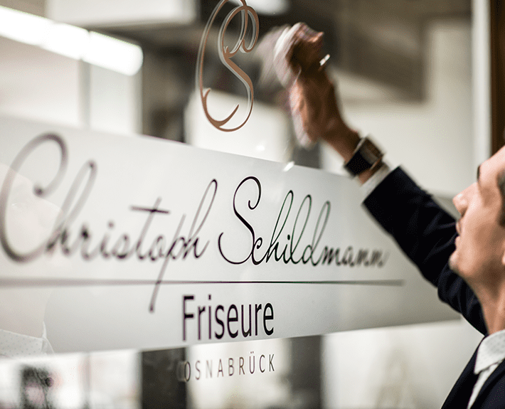 Logo Schaufensterbeschriftung Osnabrück Christoph Schildmann Friseure
