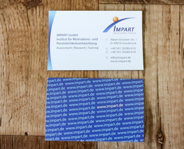 Visitenkarte Corporate Design Osnabrück Impart