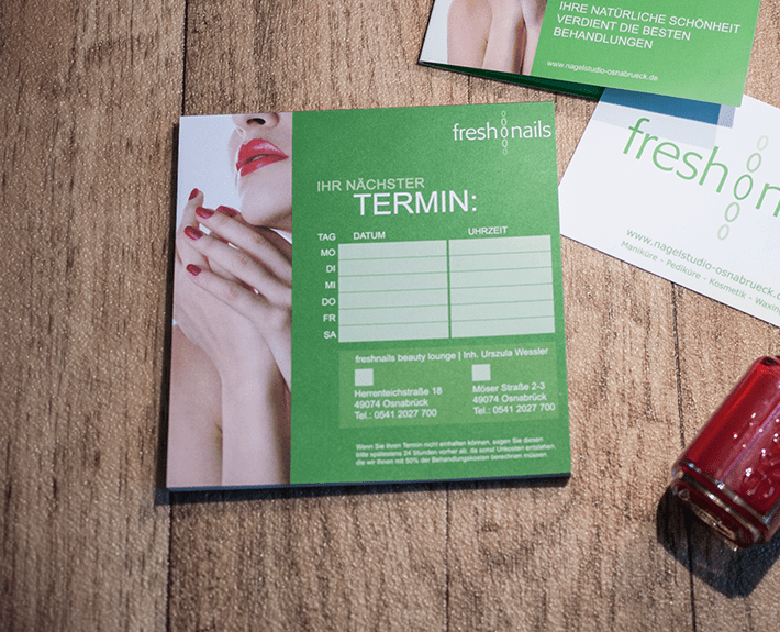 Terminblock Printmedien Freshnails Osnabrück