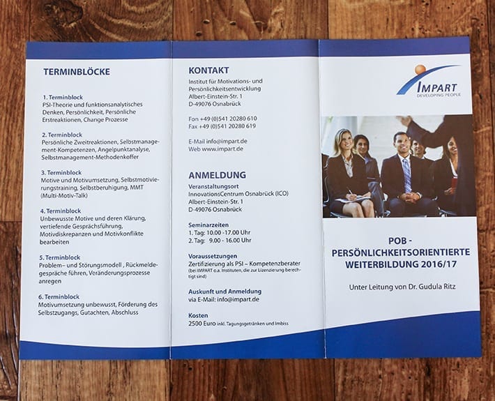 Folder Flyergestaltung Osnabrück Impart