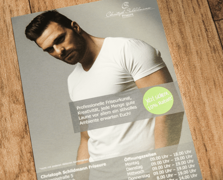 Flyer Flyergestaltung Osnabrück Schildmann Friseure Kooperation Eurofit