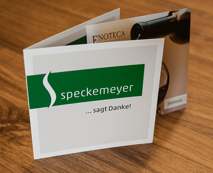 Dankeskarte bedrucken lassen Osnabrück Speckemeyer Architektur
