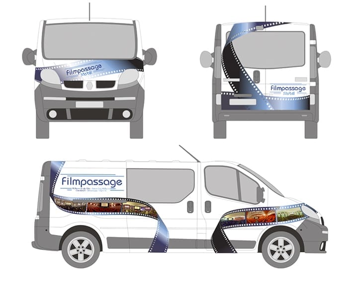 Fahrzeugbeschriftung Filmpassage Osnabrück