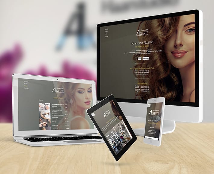 Responsive Design Haarstudio Akzente