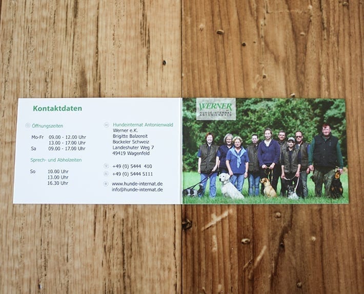 Dankeskarte Treuekarte Osnabrück Hundeinternat Antonienwald