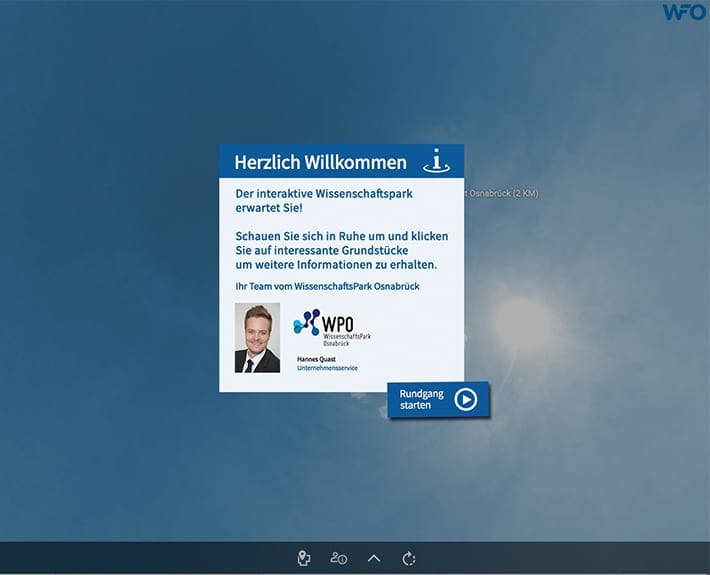 360° Tour Wissenschaftspark Osnabrück Startscreen