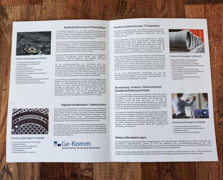 Folder Flyer Broschüre Osnabrück Ge-Komm