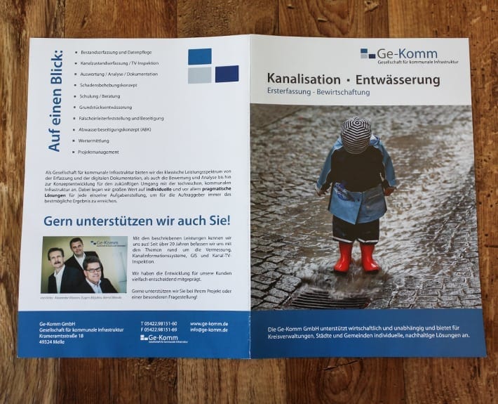 Folder Flyer Broschüre Osnabrück Ge-Komm