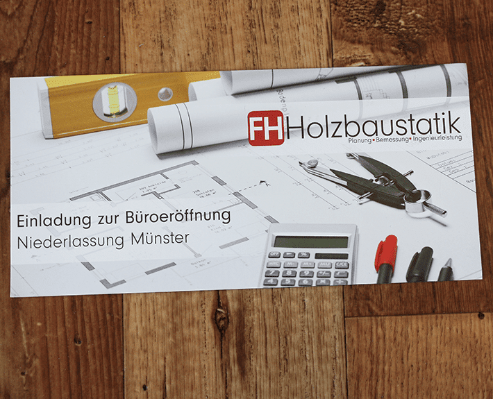 Büroeinladung Flyer Osnabrück Finnholz