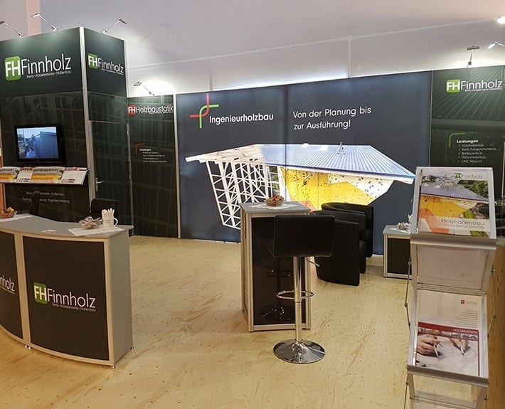 FH Finnholz Messestandgestaltung OsnabrückasMessestand FH Finnholz Messestandgestaltung Osnabrück