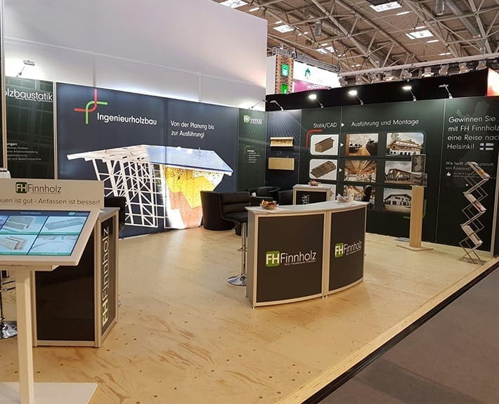 FH Finnholz Messestandgestaltung OsnabrückaMessestand FH Finnholz Messestandgestaltung Osnabrück