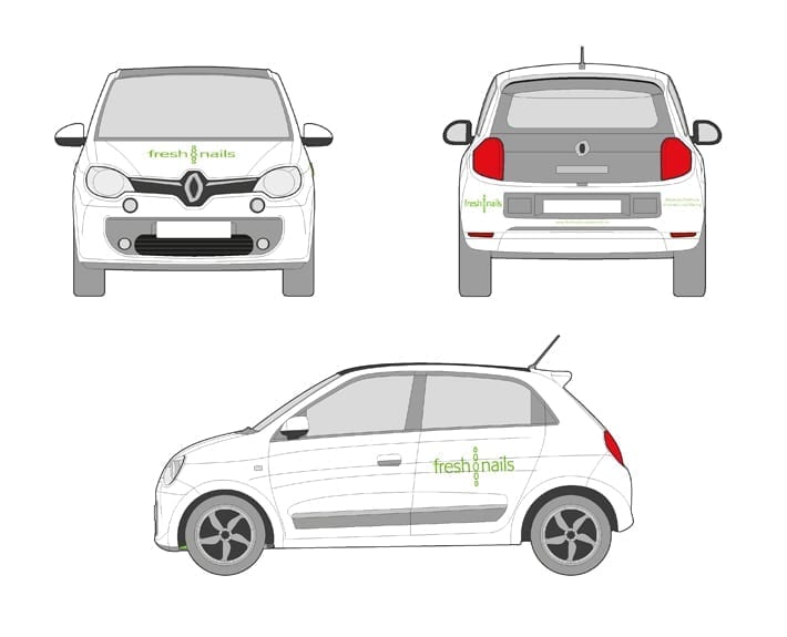 Fahrzeugbeschriftung Freshnails Twingo Osnabrück