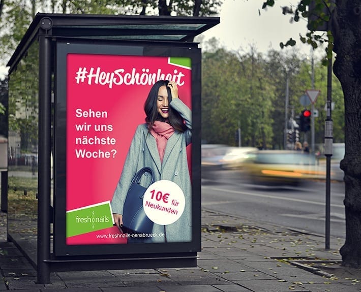 Plakatwerbung Außenwerbung Plakatwand Freshnails Osnabrück