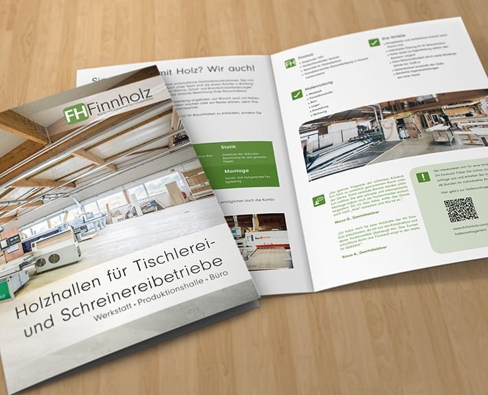 Folder Flyergestaltung FH Finnholz