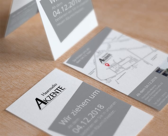 Flyer Umzug Haarstudio Akzente