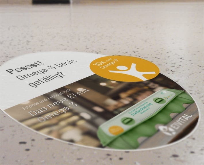 Bodenaufkleber Kundenstopper EiVital