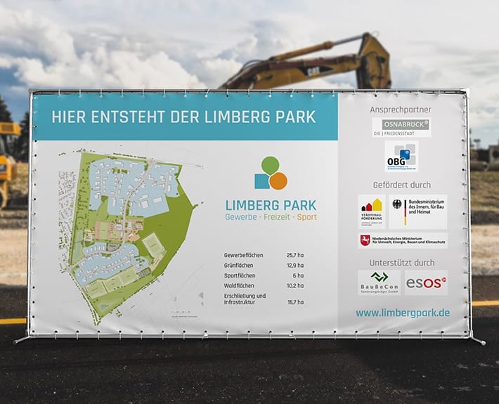 Werbetechnik Baustellenbanner Limberg Park alte Kasernen Osnabrück