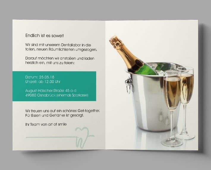 Einladungskarte art of smile