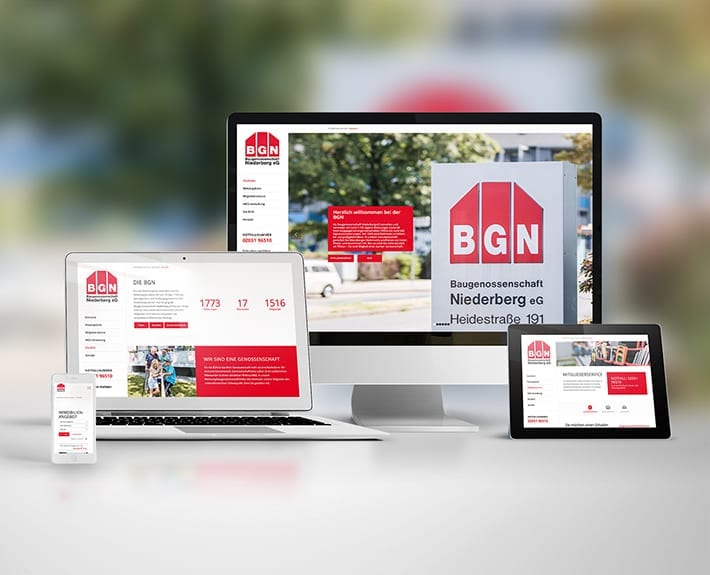 Webseite Responsive Design Baugenossenschaft in NRW - Motion Media Webdesign Osnabrück