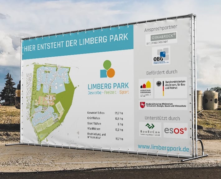 Baustellenbanner Limberg Park Osnabrück