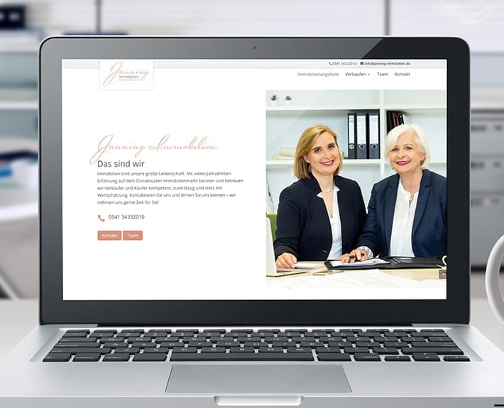 Webdesign Laptop Jannning immobilien