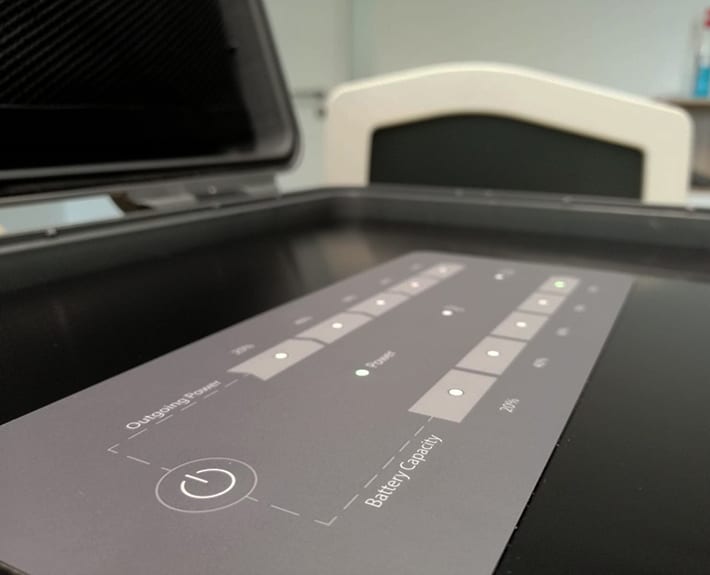 Werbetechnik Koffertastatur Beklebung TRONOS