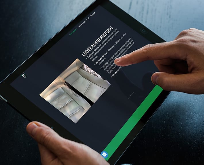 Webseite Tablet Keppler Premium Fahrzeugaufbereitung