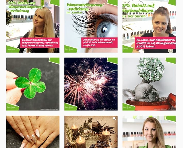 Social Media Marketing Instagram Beiträge Freshnails Osnabrück