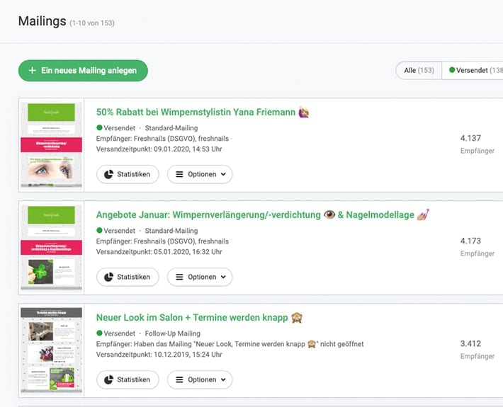 Newsletter Marketing Angebote des Monats Freshnails Osnabrück