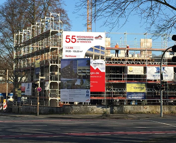 Baugrüst Banner BGLO Hase Campus Stüvestraße Osnabrück