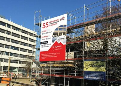 Baugerüst-Banner „Hase Campus BGLO“