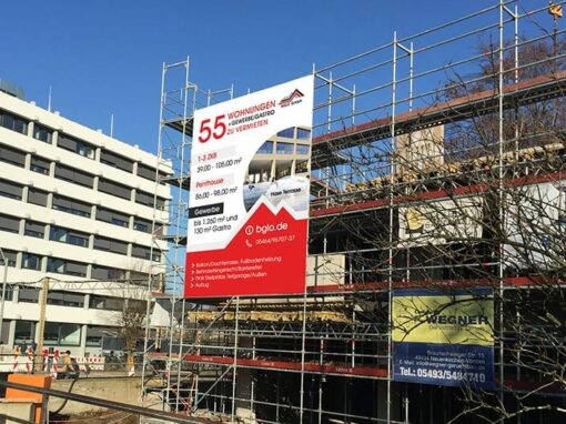 Baugerüst-Banner „Hase Campus BGLO“