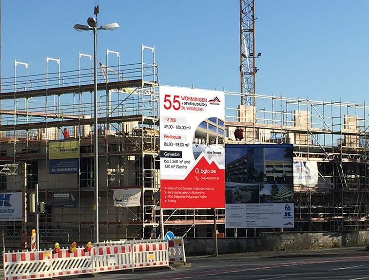Baugrüst Banner BGLO Hase Campus Stüvestraße Osnabrück