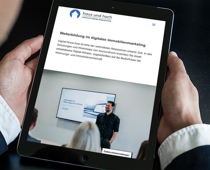 haus und hoch Webseite Responsive Design