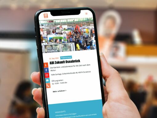 Webseite „Abi Zukunft Messe“
