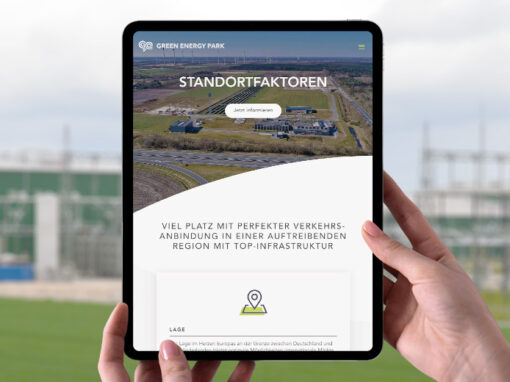 Webseite „Green Energy Park“