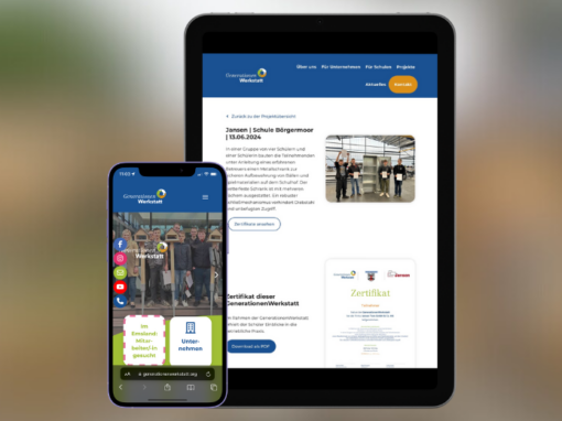Webseite „Generationenwerkstatt“