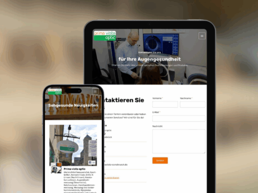 Webseite „Prima Vista Optic“